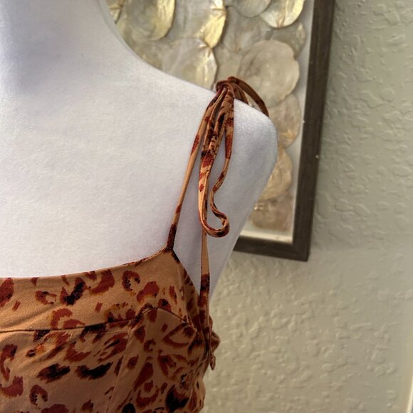 Free People Rust & Tan Floral Slip Dress - Picture 3 of 8